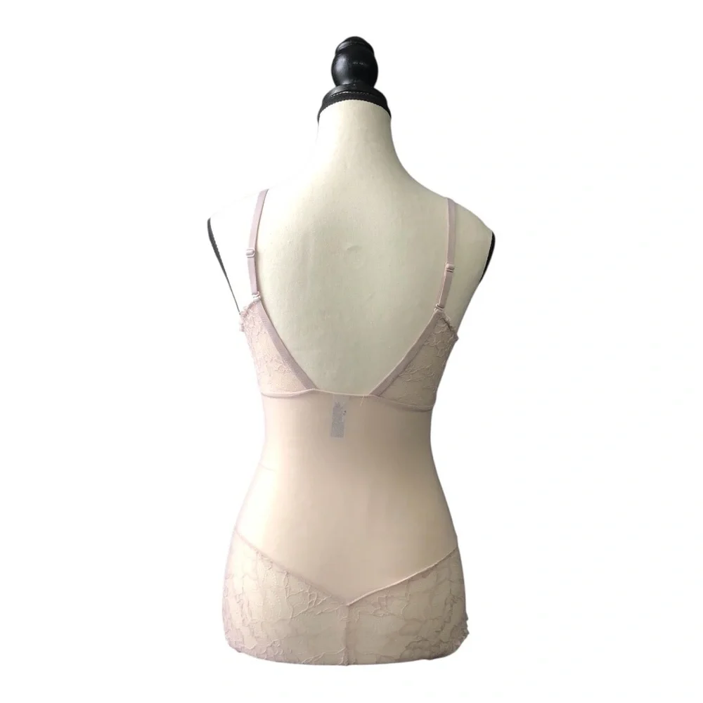 Maidenform Cream Shapewear Bodysuit with Lace Detailing - Picture 3 of 9